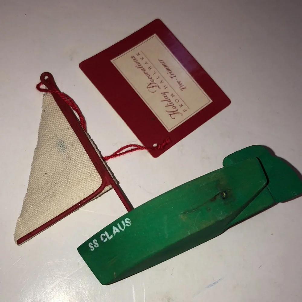Wooden ornaments Wooden Hallmark Mailable Ornaments 1987
